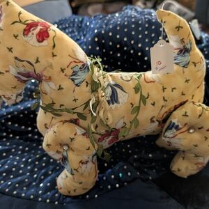 Floral Yellow Fabric Dog Plush
